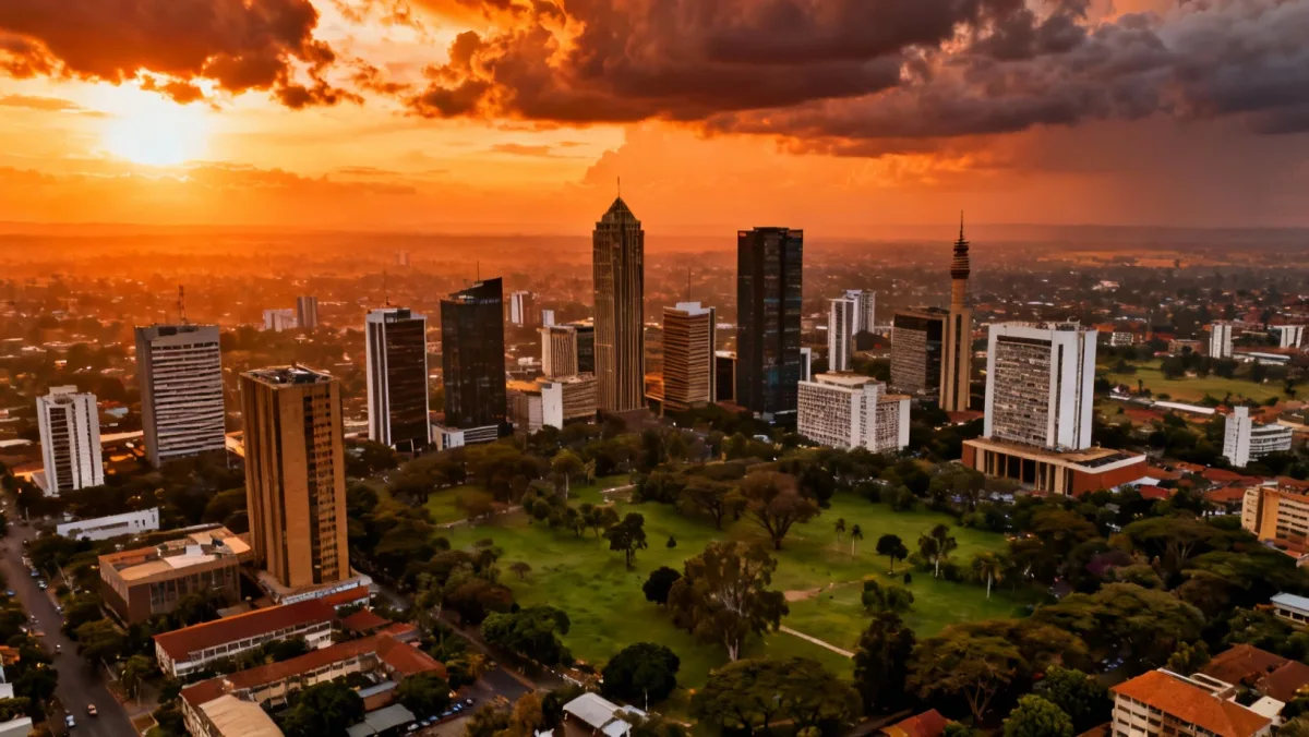 Panorama de Nairobi au coucher du soleil