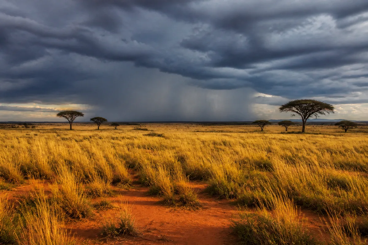 Sommet enneigé du mont Kenya émergeant au-dessus d&rsquo;une mer de nuages au lever du jour